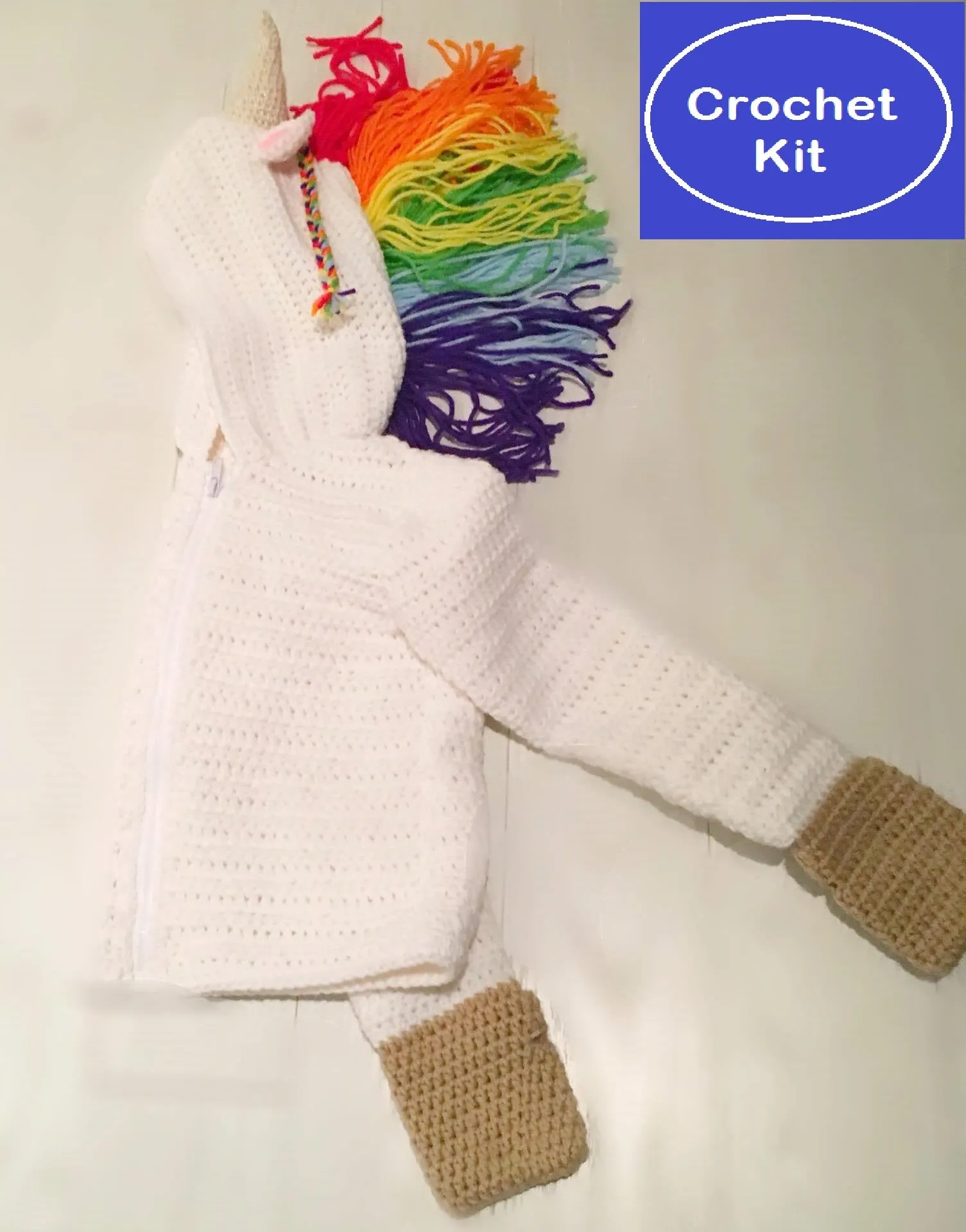 Unicorn Hoodie Crochet Kit - Sizes 4, 6, 8