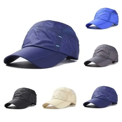 Unisex Nylon Mesh Hole Baseball Cap Outdoor Sport Quick Dry Breathable Hat For Men Women