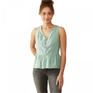 Universal Thread Women's Floral Eyelet Peplum Tank Top Blouse