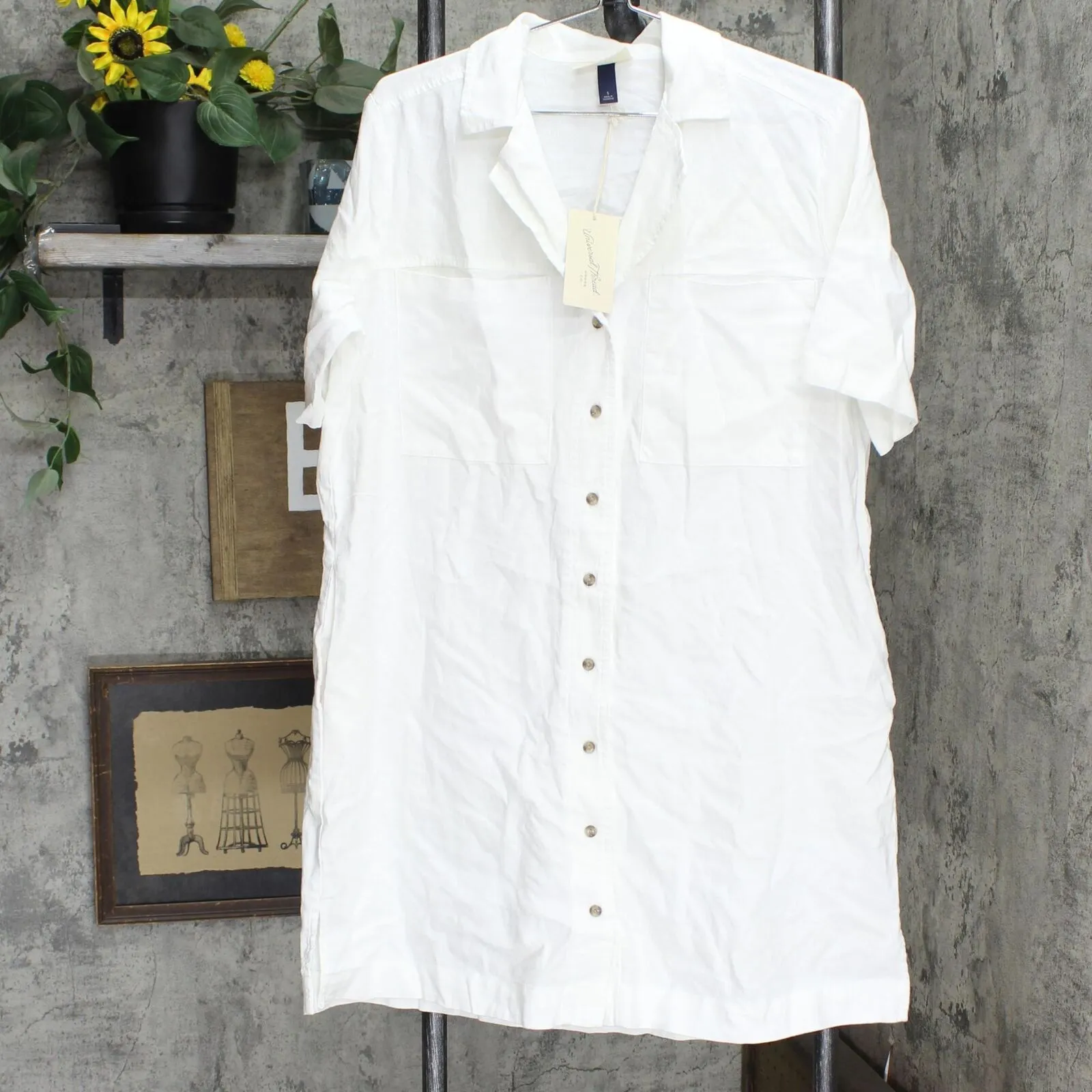 Universal Thread Women's Short Sleeve Button-Front Shirtdress RWW4LM