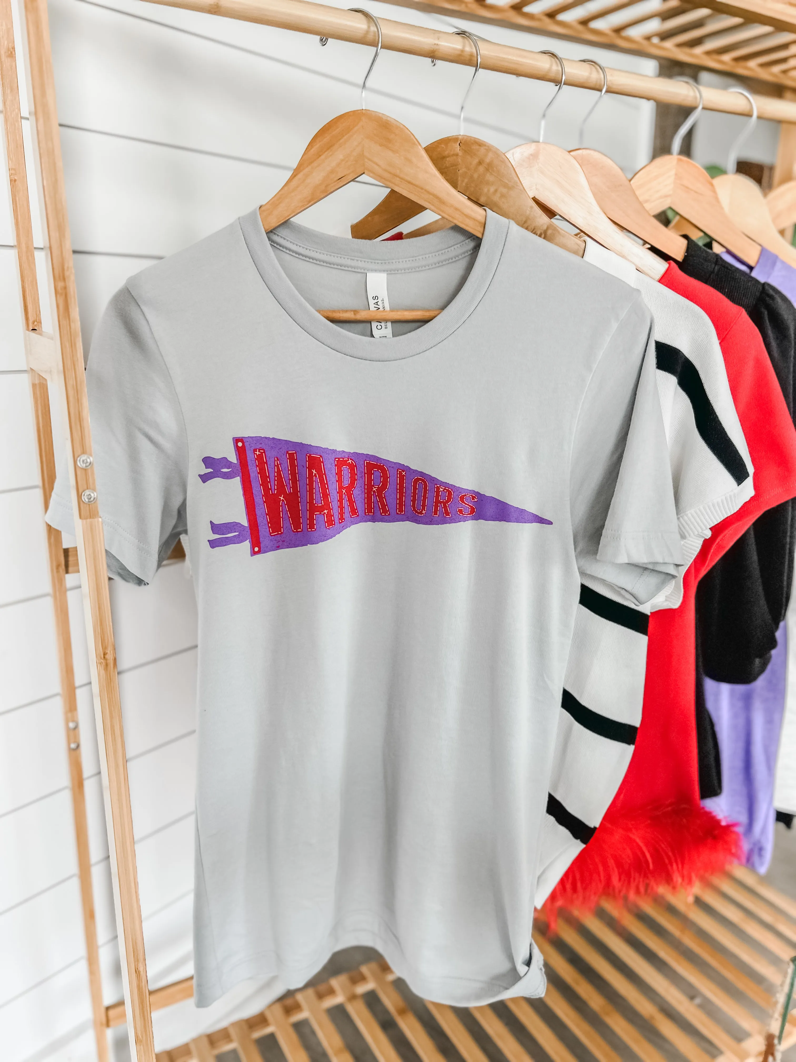 Warriors Pennant Graphic Tee • Light Grey - FINAL SALE
