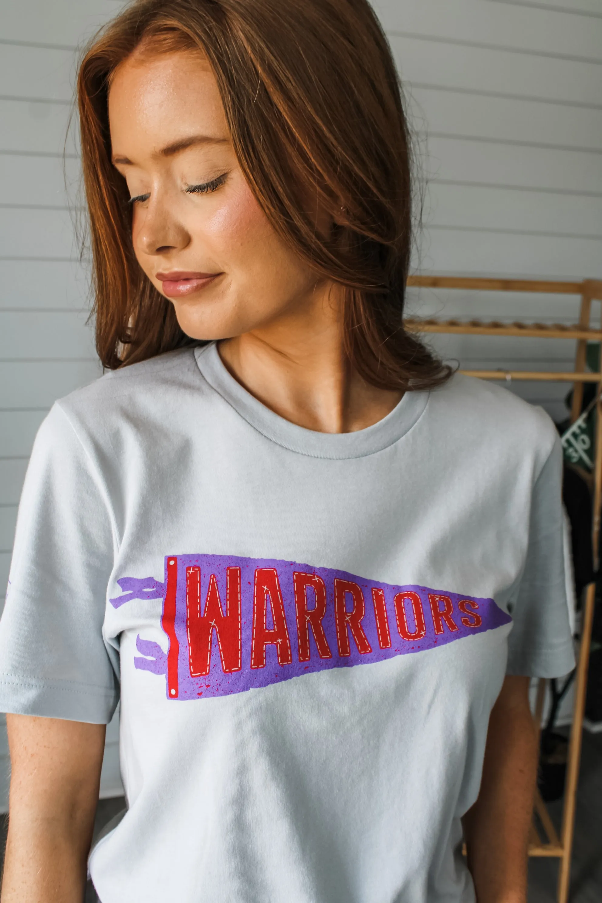 Warriors Pennant Graphic Tee • Light Grey - FINAL SALE