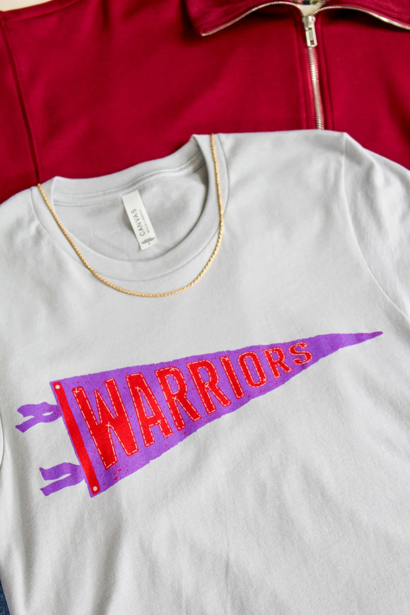 Warriors Pennant Graphic Tee • Light Grey - FINAL SALE