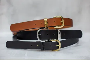 Water Buffalo Leather Belt, 1-1/4" wide, Round Buckle [Quick Ship]