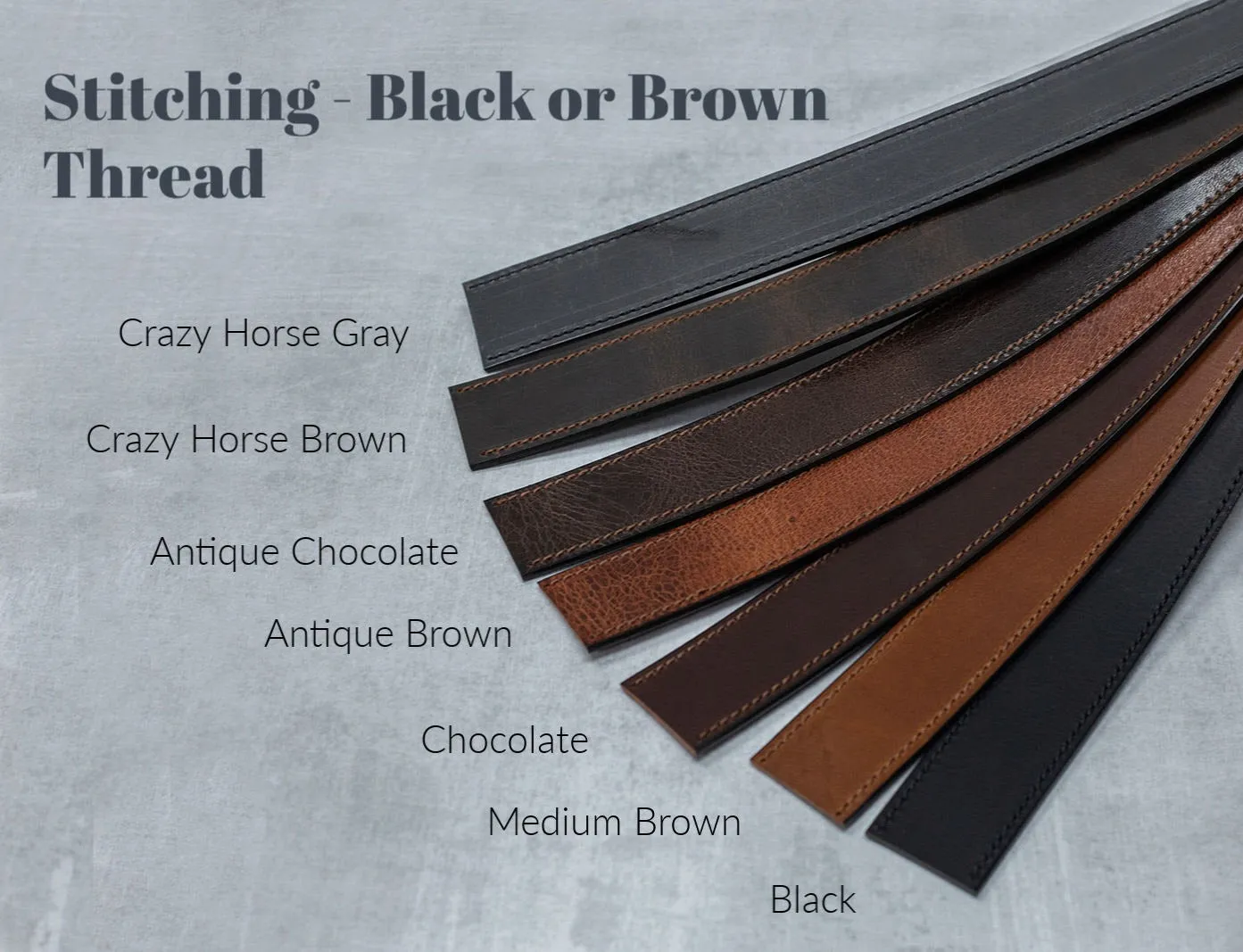Water Buffalo Leather Belt, 1-1/4" wide, Round Buckle [Quick Ship]