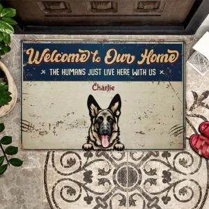 Welcome To Our Home Dog Personalize Doormat - Dogs and Name can be customized