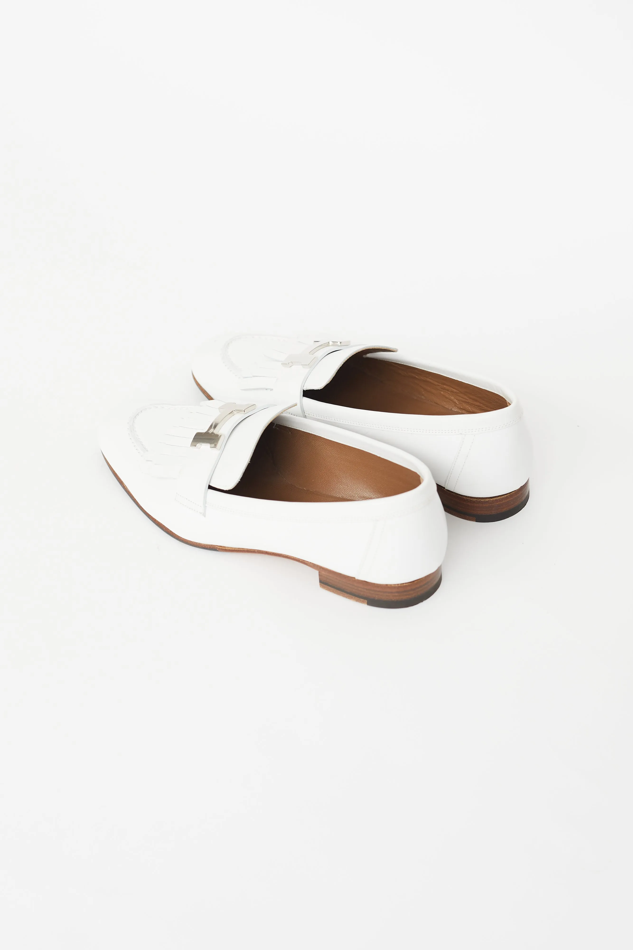 White & Silver Royal Leather Loafer