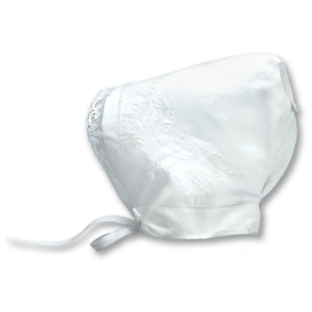 White Embroidered Aurelia Hankie Bonnet