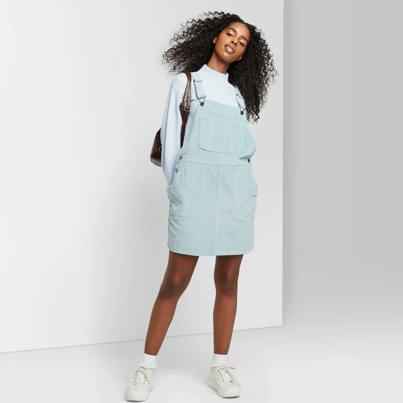 Wild Fable Women's Sleeveless Corduroy Overall Mini Dress