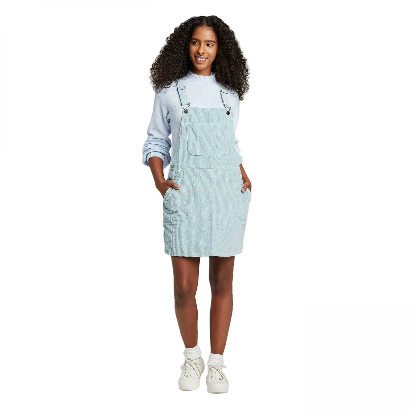 Wild Fable Women's Sleeveless Corduroy Overall Mini Dress