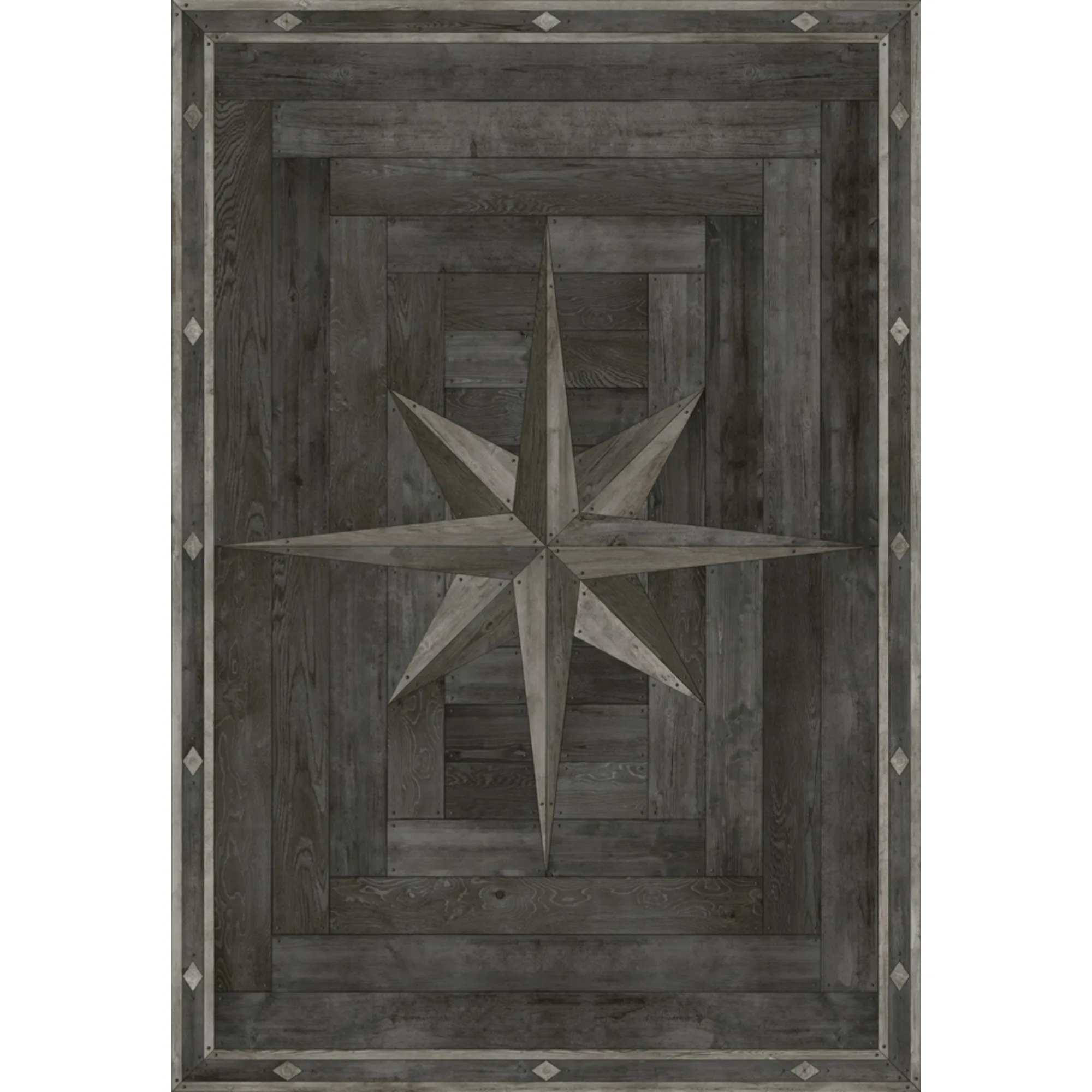 Williamsburg 18th-Century Joinery "Dark Pine Shadows" Vinyl Floorcloth - Spicher & Co.