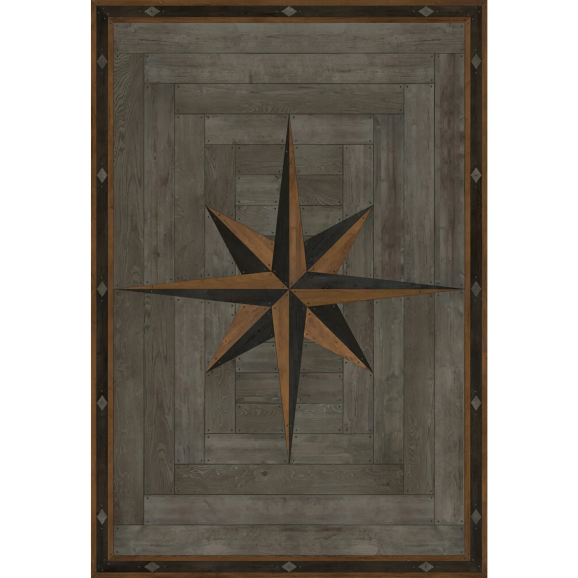 Williamsburg 18th-Century Joinery "Through The Woodlands" Vinyl Floorcloth - Spicher & Co.