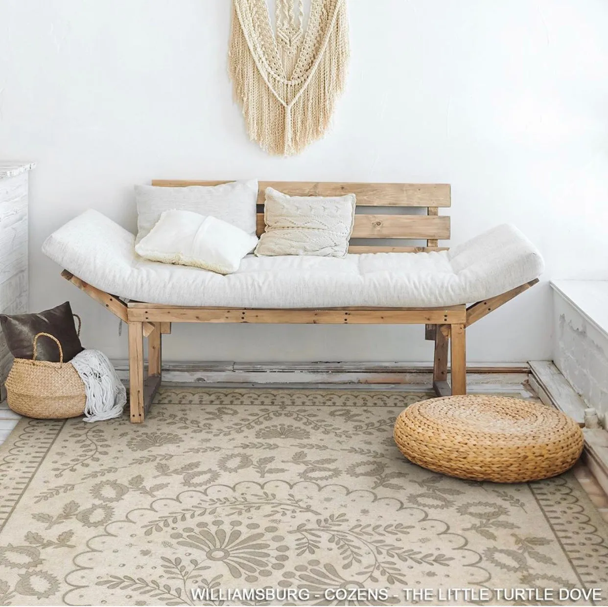 Williamsburg Cozens "The Little Turtle Dove" Vinyl Floorcloth - Spicher & Co.
