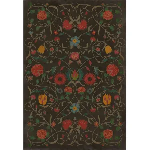 Williamsburg Floral "Susannah" Vinyl Floorcloth - Spicher & Co.