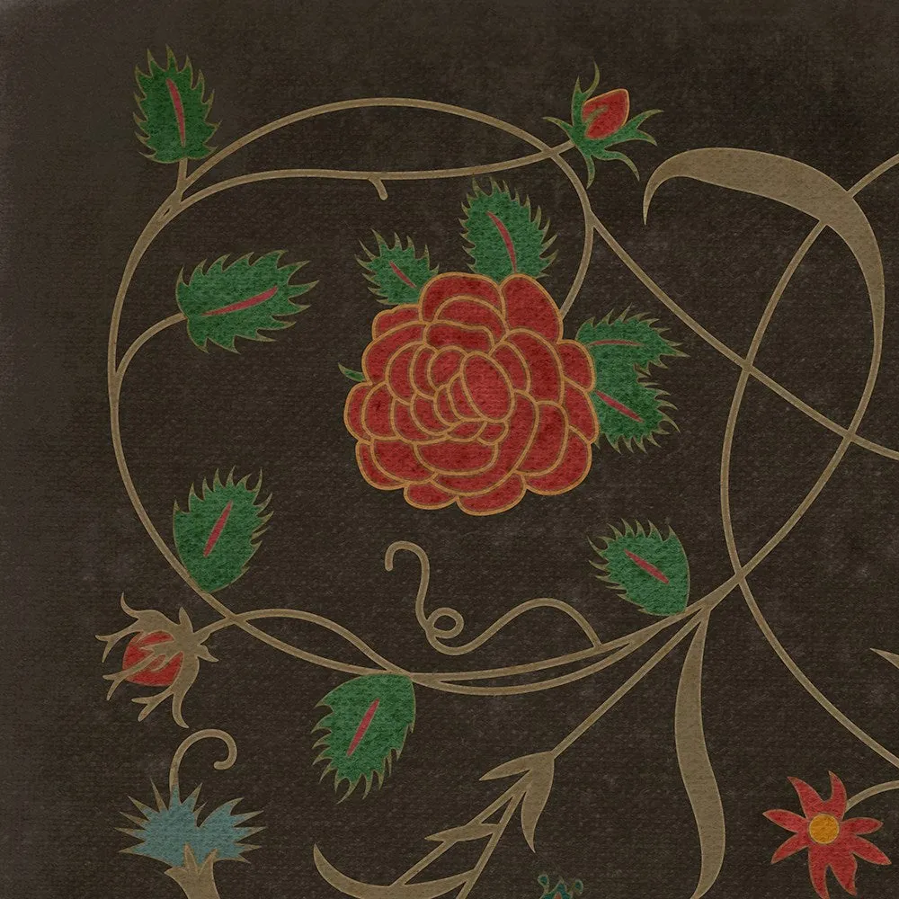 Williamsburg Floral "Susannah" Vinyl Floorcloth - Spicher & Co.