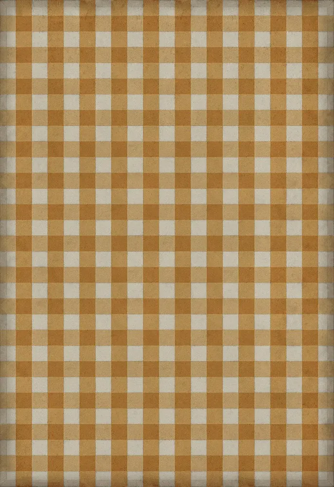 Williamsburg "Gingham Canvas- Yellow" Floorcloth - Spicher & Co.