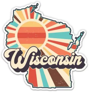 Wisconsin Stickers: Design 2 - Retro