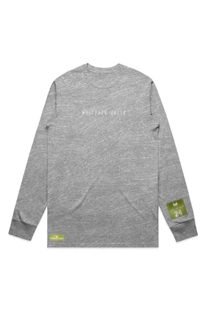 WOLFPACK UNLTD "STATEMENT" LIGHTWEIGHT TEE L/S TEXT LOGO | ATHLETIC GRAY
