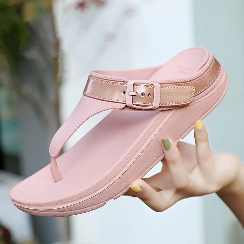 Women Fashion Casual Thick-soled Non-slip Flip Flops Sandals