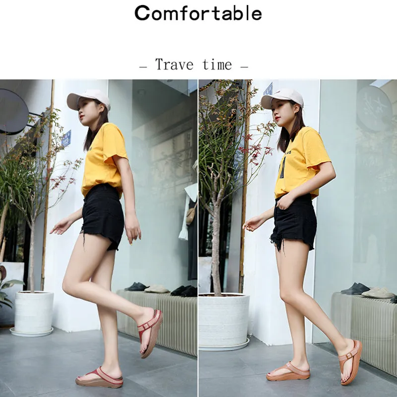 Women Fashion Casual Thick-soled Non-slip Flip Flops Sandals