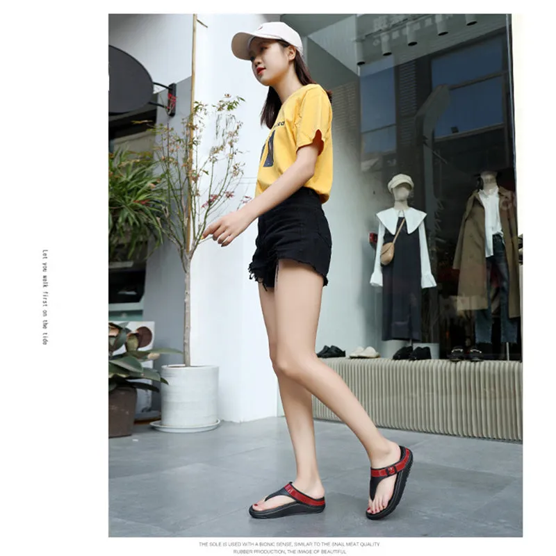 Women Fashion Casual Thick-soled Non-slip Flip Flops Sandals