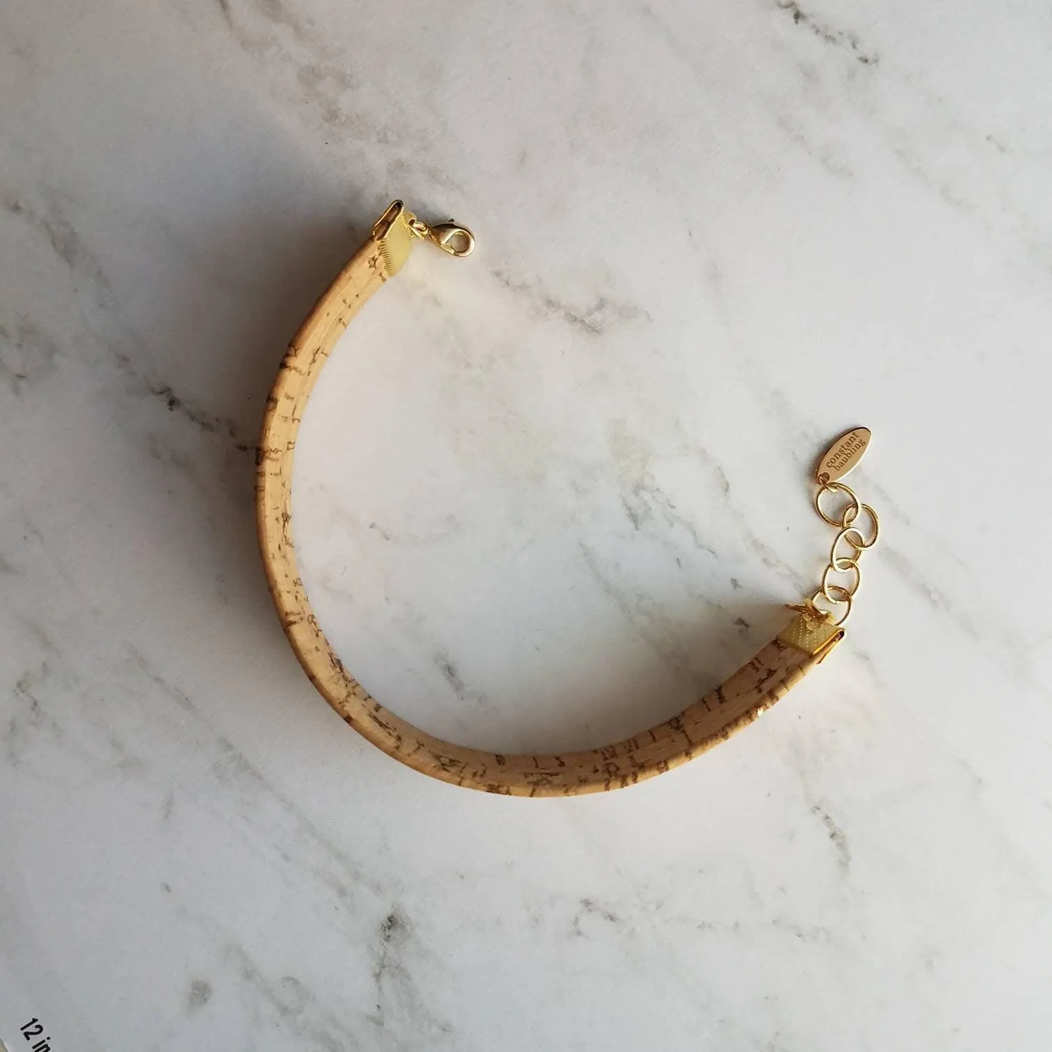 Wood Bracelet, wide cork cuff bracelet, gold adjustable chain, wood bangle, cork bangle, cork bracelet, cork wrap, woof cuff, unisex