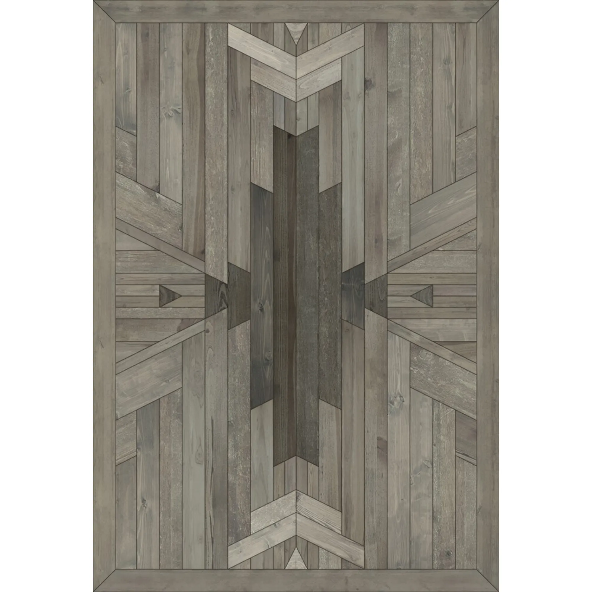 Wood Norwegian Appalachian "Of the Moon and Stars" Vinyl Floorcloth - Spicher & Co.