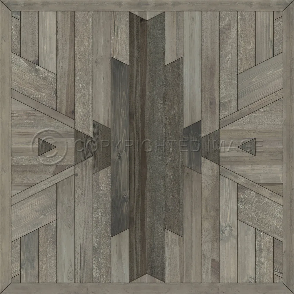 Wood Norwegian Appalachian "Of the Moon and Stars" Vinyl Floorcloth - Spicher & Co.