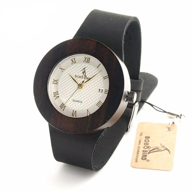 Wooden Watch With Genuine Leather Straps