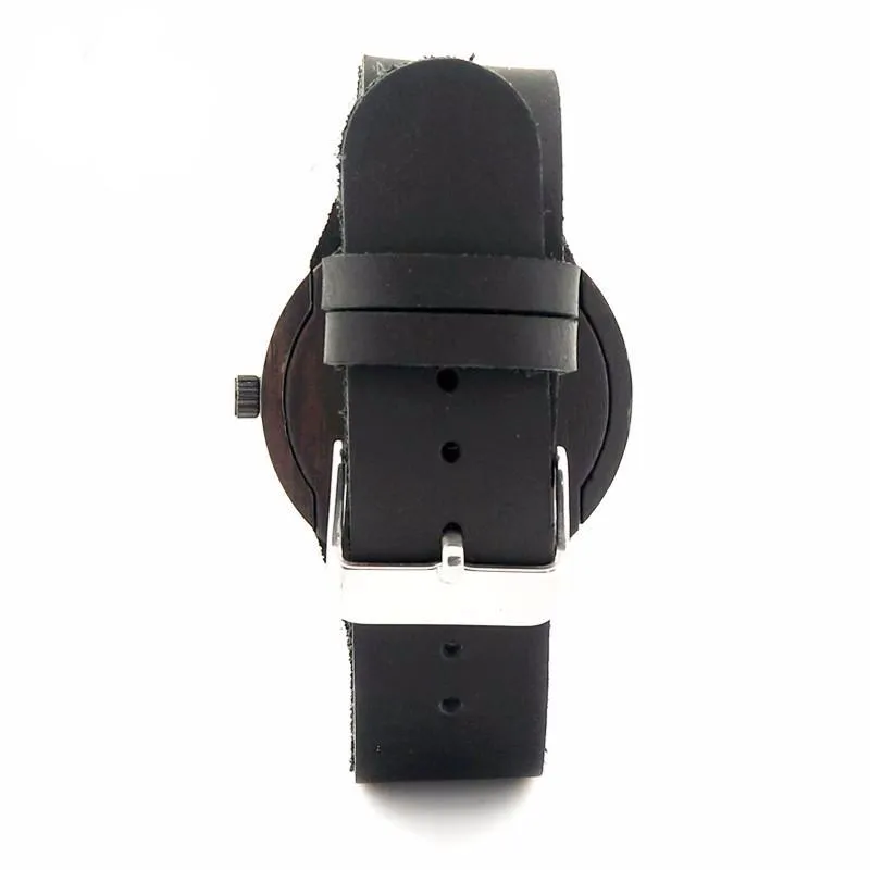 Wooden Watch With Genuine Leather Straps