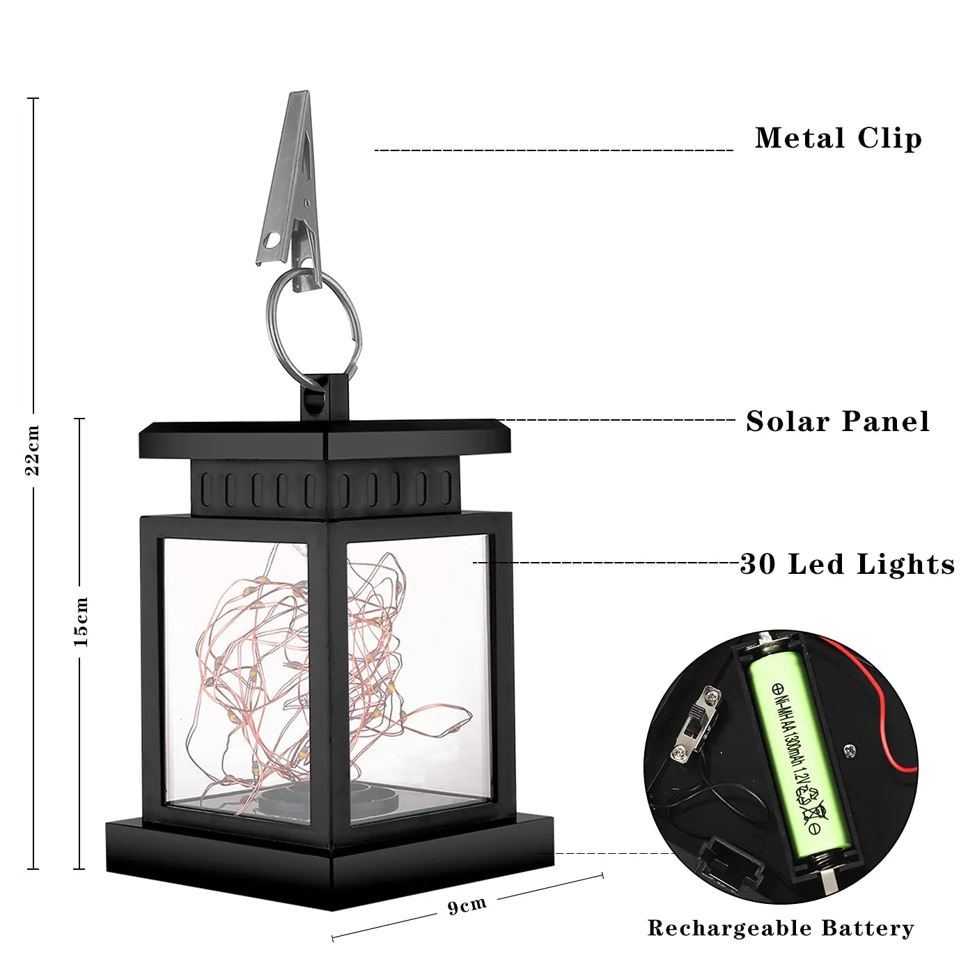 Woowooh Outdoor Waterproof Hangable Solar Lamp