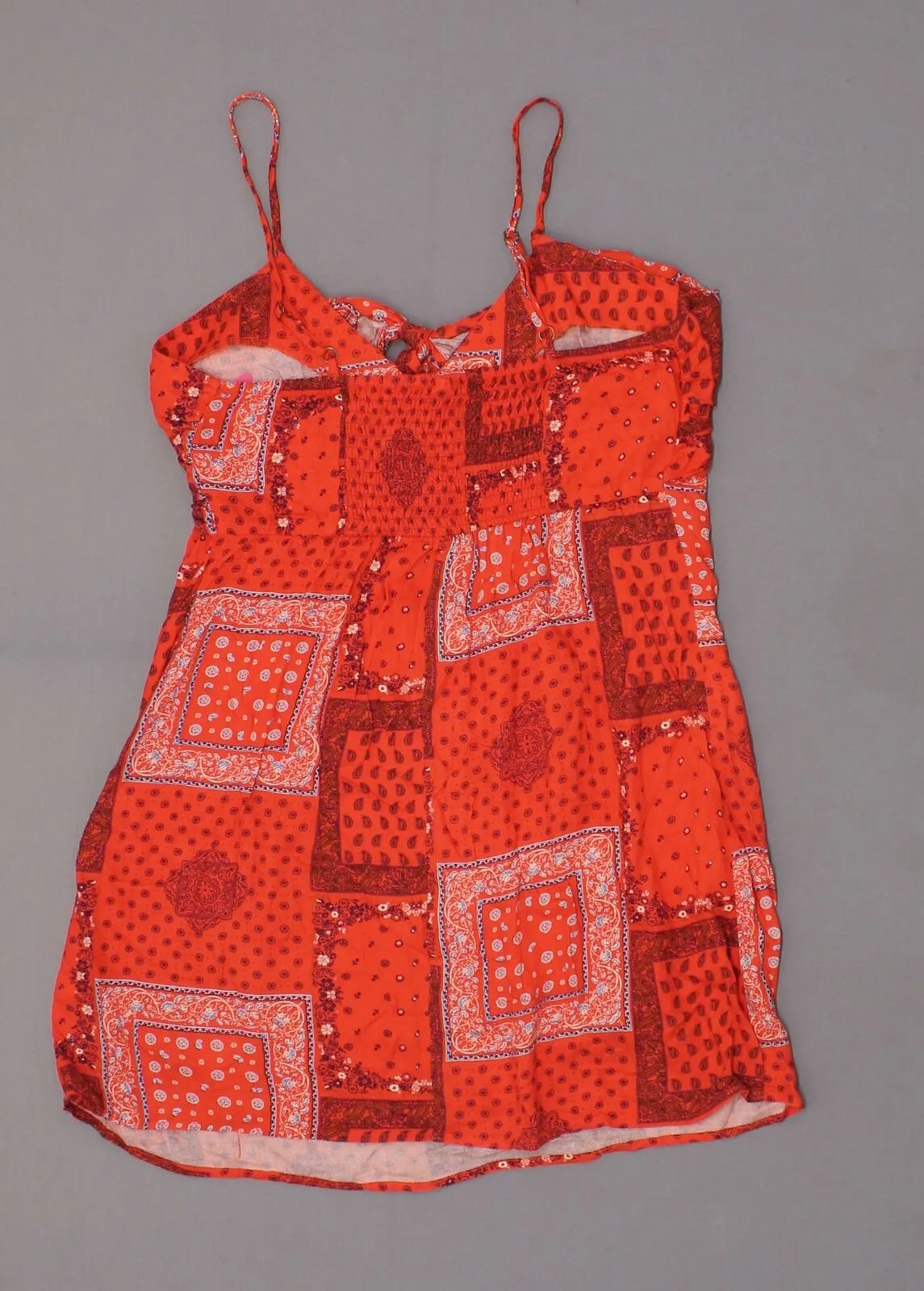 Xhilaration Women's Bandana Print Tie Front Shift Sundress Sun Dress