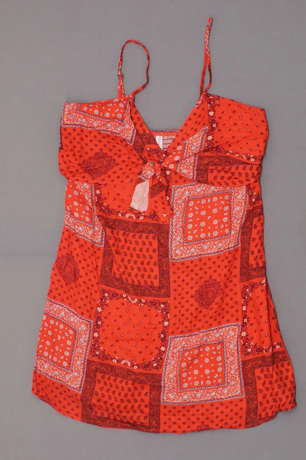 Xhilaration Women's Bandana Print Tie Front Shift Sundress Sun Dress
