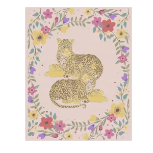 Yellow Cheetah Twin Floral Hand Tufted Rug - Pastel
