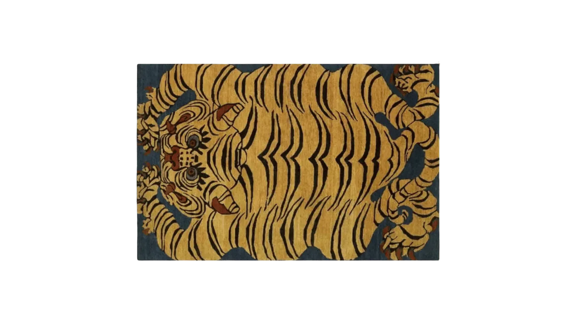 Yellow Tibetan Tiger Hand Tufted Wool Rug