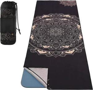 Yoga Towel, Non Slip Hot Yoga Mat Yoga Blanket Printing Pattern Quick Dry with Corner Pocket
