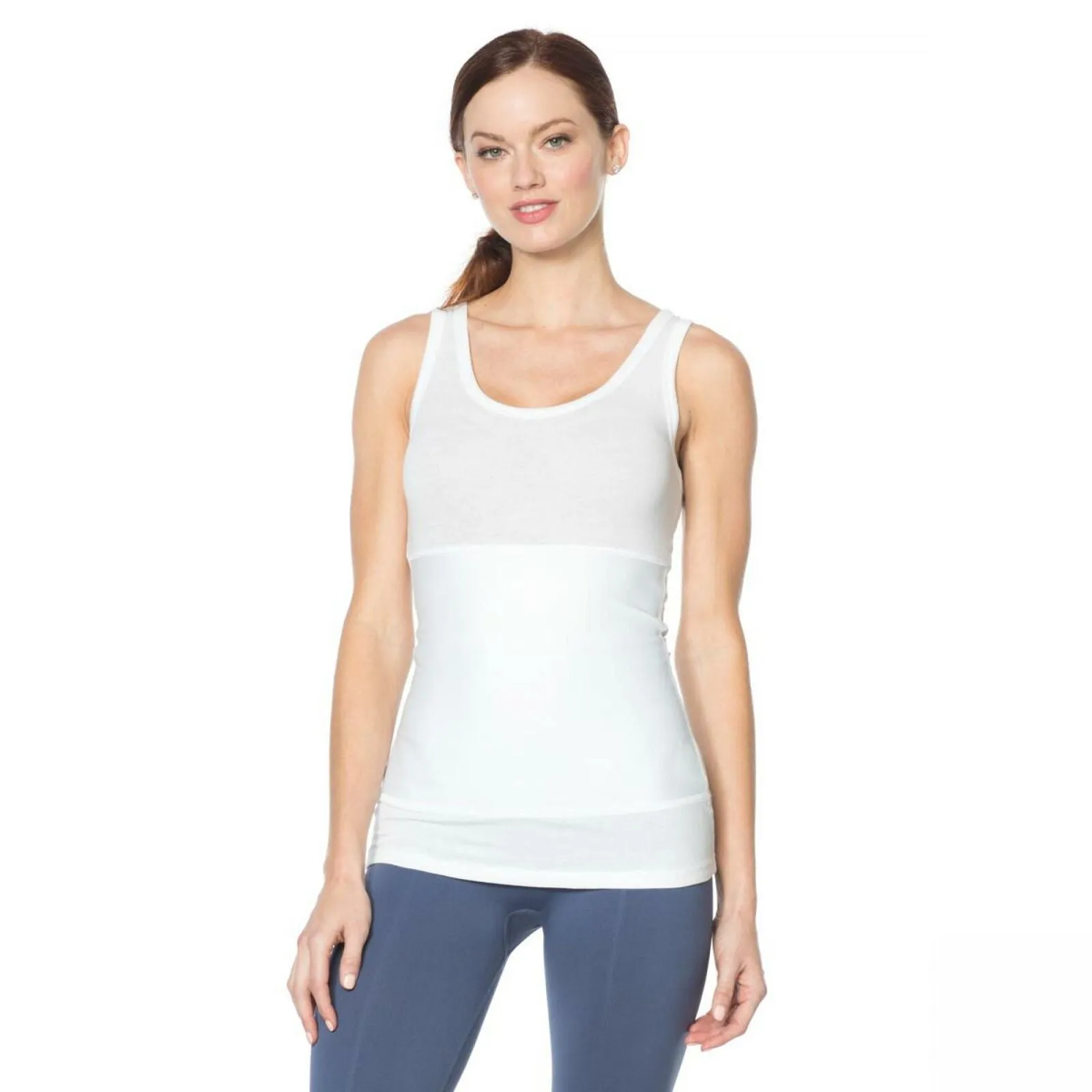 Yummie 2 Pack 3-Panel Shaping Boyfriend Tank Tops Black/ White Large