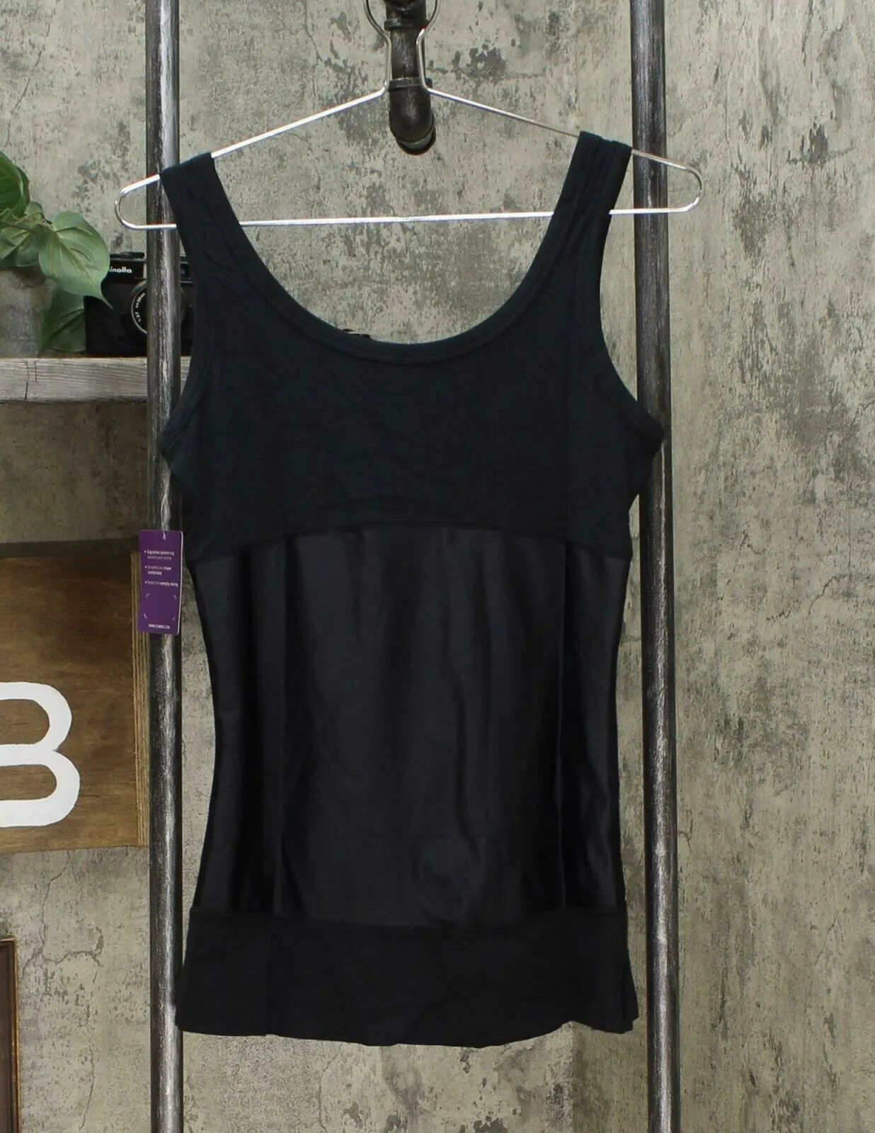 Yummie 2 Pack 3-Panel Shaping Boyfriend Tank Tops Black/ White Large